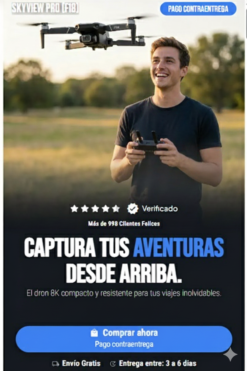 SKYVIEW PRO Dron Profesional 8K con Cámara y Estabilizador