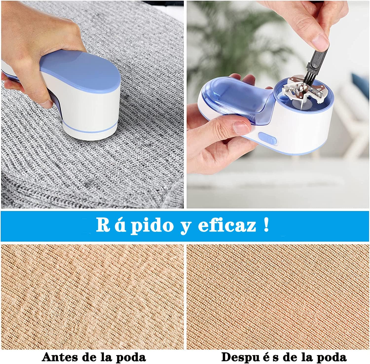 Máquina Quita Motas Profesional - Elimina Pelusas y Motas